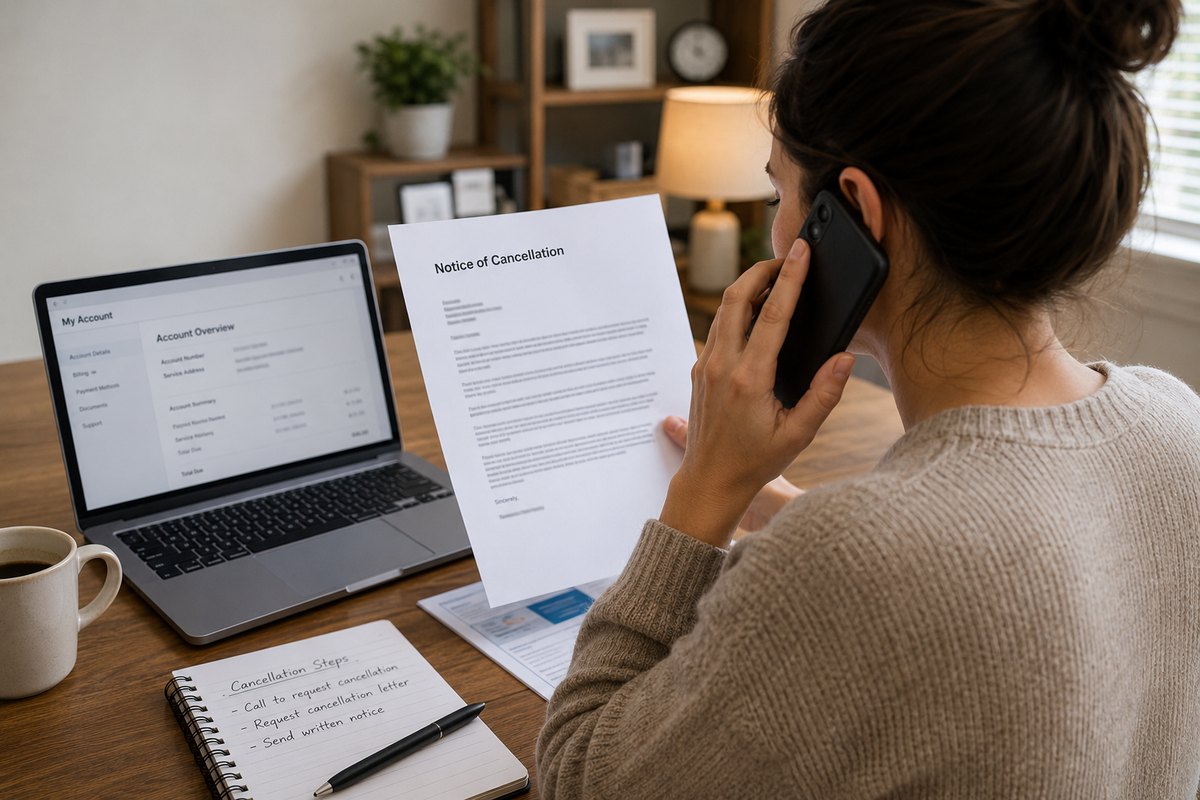 Person on the phone reviewing account details on a laptop